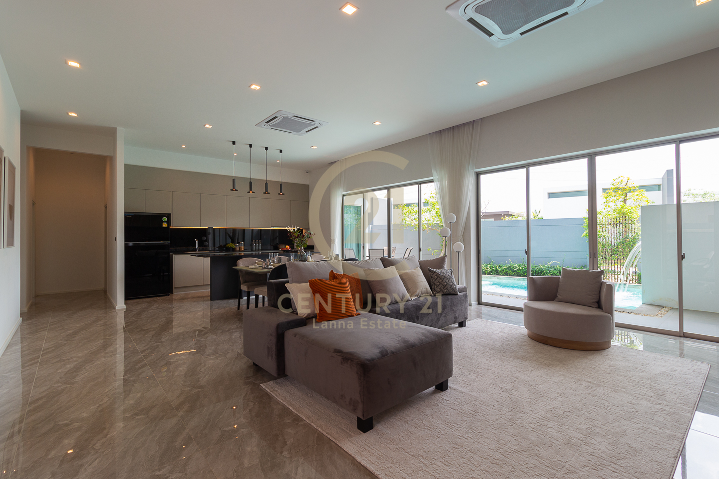 L Shaped Resort House Modern Furnished with Pool for SALE