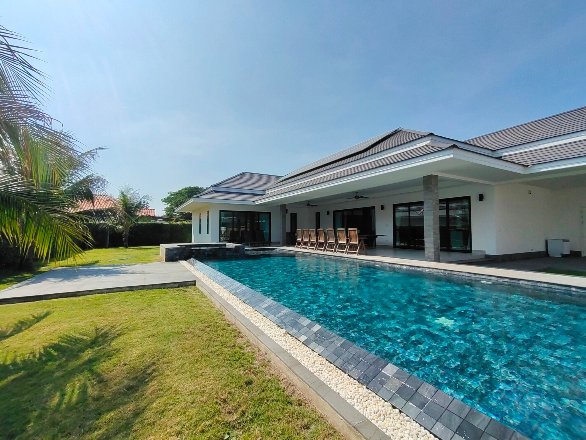 Luxury pool villa with beautiful furniture