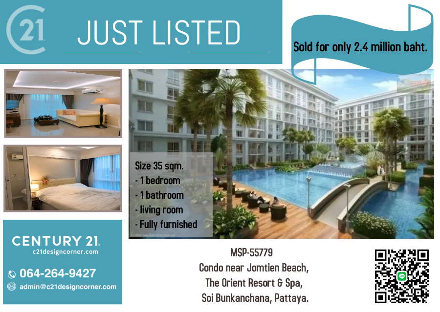 Condo near Jomtien Beach, The Orient Resort & Spa, Soi Bunkanchana, Pattaya.