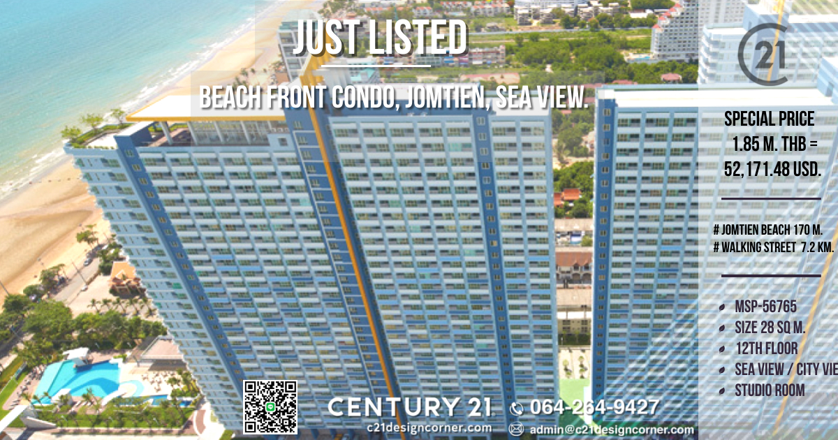 Studio room for sale, Lumpini Park Beach, Jomtien, Pattaya.
