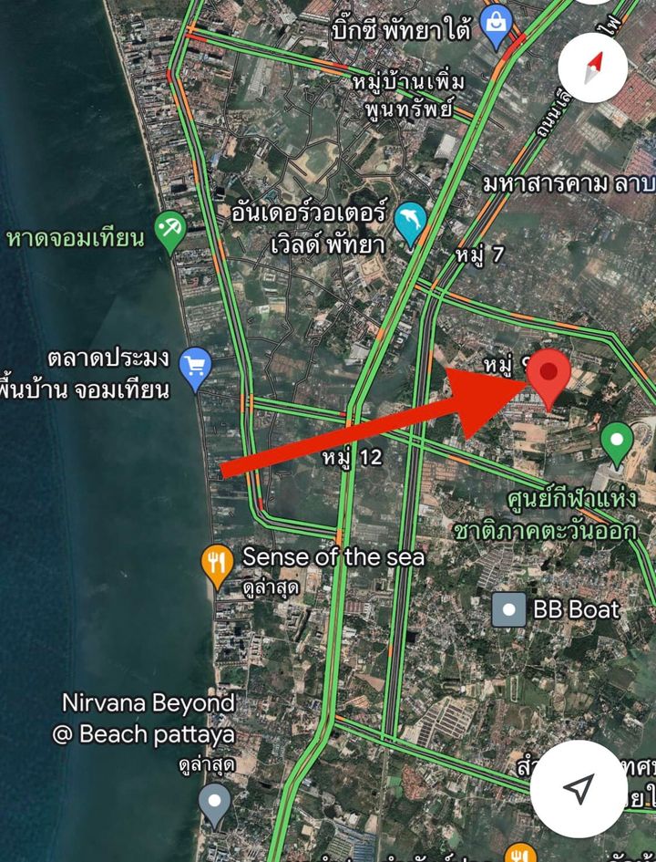 Land for sale Land on the hill, very beautiful view, cheap price, Soi Chaiyapruek Song Jomtien-Pattaya