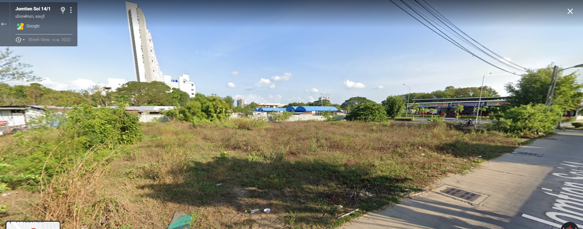 Land for sale on Jomtien Sai 2 Road, land on 2 sides of the road, Pattaya.