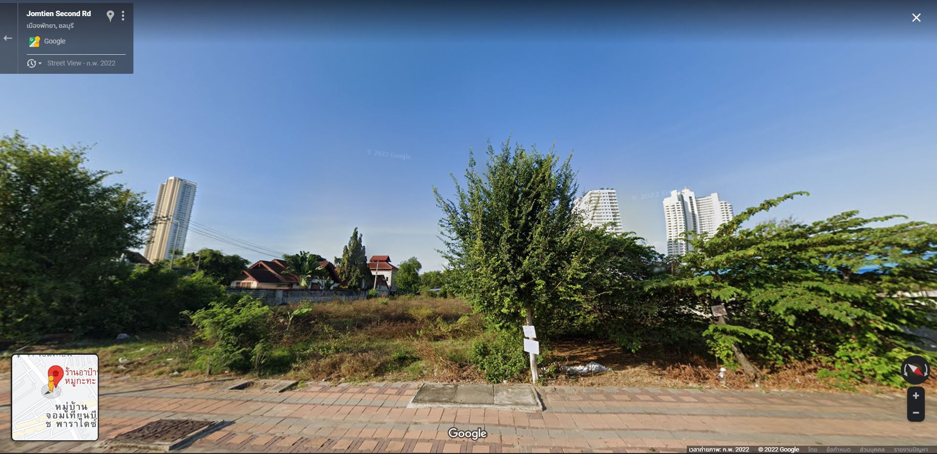 Land for sale on Jomtien Sai 2 Road, land on 2 sides of the road, Pattaya.