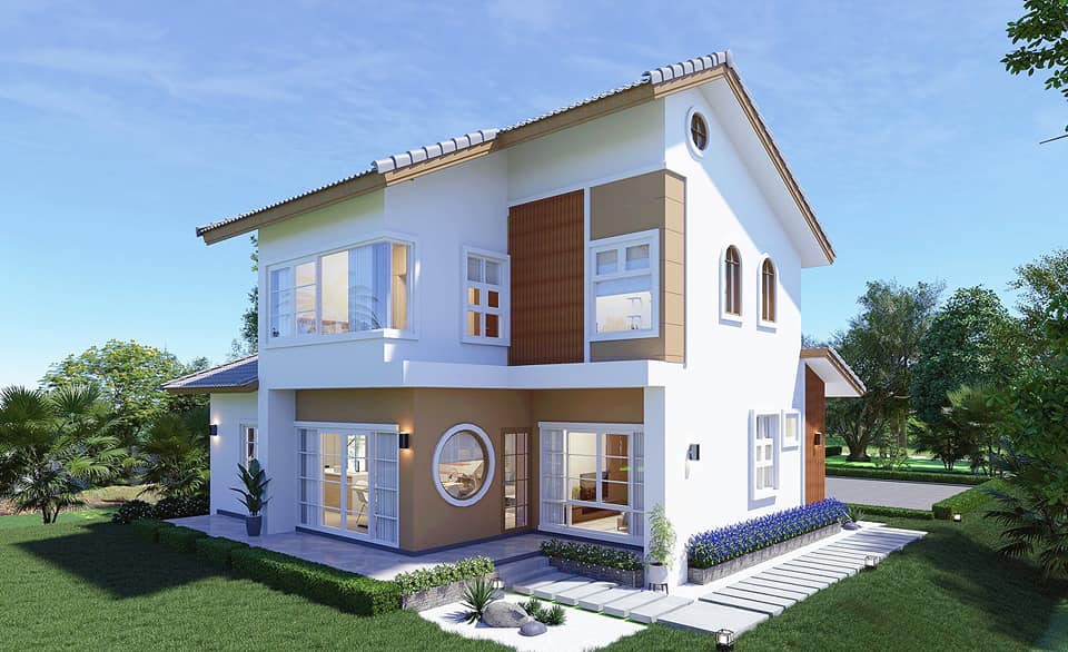 New Minimal Japanese style House for SALE with Lake view background
