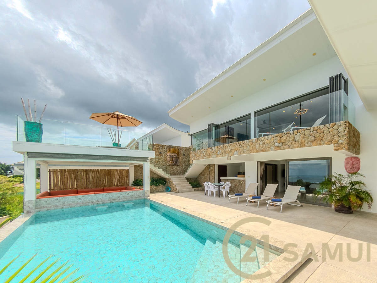 Sea View Pool Villa with 5-Bedroom in Bophut Hills for Sale